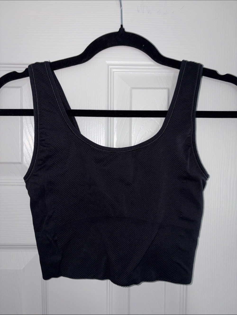 all in motion Black Ribbed Crop Tank Top